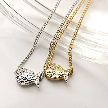 [Bling Q]韓版質感晶鑽魚兒小項鍊(2色)銀