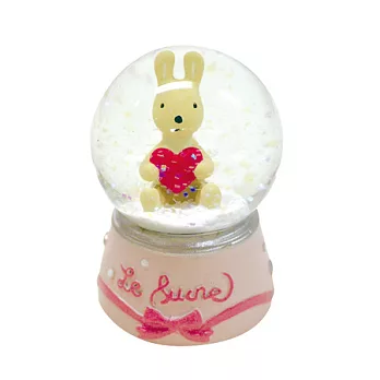 le sucre 法國兔雪球擺飾-粉紅色