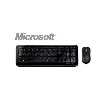 Microsoft 微軟無線滑鼠鍵盤組 800 [安全的無線連線 內嵌2.4GHz Nano接收器] 黑色