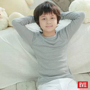 【BVD】兒童保溫消臭衣_圓領9分袖(2色)140灰