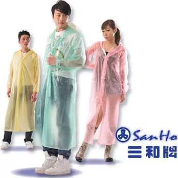 【三和牌】繽紛凍感 PVC前開式雨衣 三種色彩 兩種尺吋 開心選購果凍綠 XL
