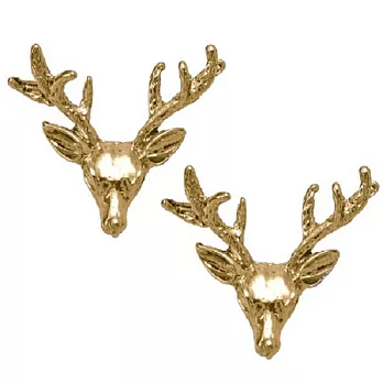 【Wildfo x Couture】美國品牌~立體麋鹿頭金色耳環亮金