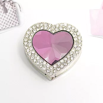 [Lady c.c.]心型滿鑽閃亮鏡面水晶包包掛勾(粉)