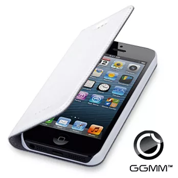 GGMM-iPhone5 真皮掀蓋保護套白