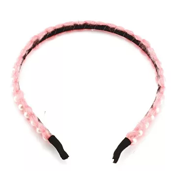 【Sugar 銀熙】氣質甜心 毛線珍珠髮箍(粉紅色)