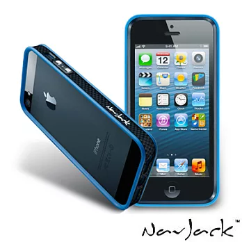NavJack Trim 系列 iPhone 5 碳纖紋路保護框湛藍色