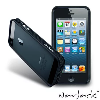 NavJack Trim 系列 iPhone 5 碳纖紋路保護框碳黑色