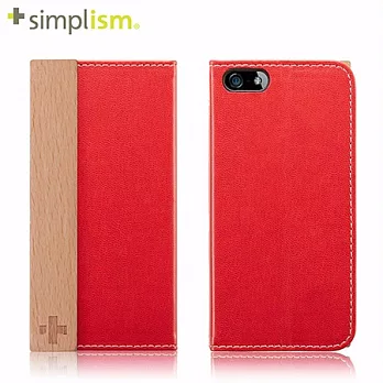 Simplism iPhone5 側開掀蓋式皮革保護套紅色