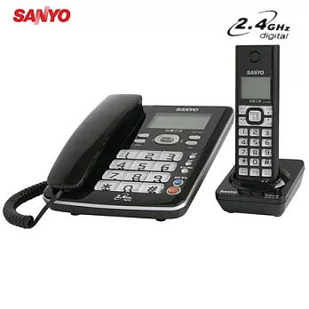 SANYO 三洋 2.4G長距離數位子母機無線電話 DCT-8906[黑色]黑色