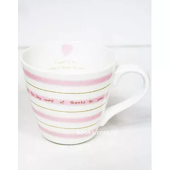 日本訊息傳遞馬克杯_粉紅條紋款