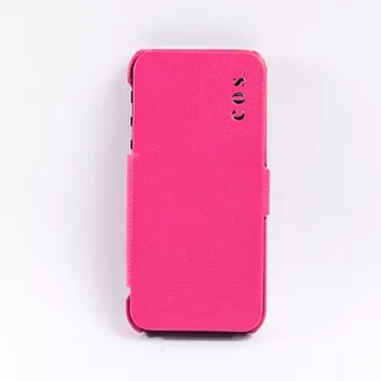 COS 酷森 APPLE iPhone 5 專用 真皮側翻皮套-雅閣系列粉色