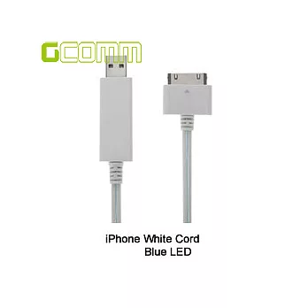 Apple iPhone 4 USB 流動發光傳輸充電線白線藍光