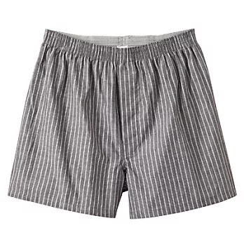 [MUJI 無印良品]男棉布帛平口內褲S灰紋