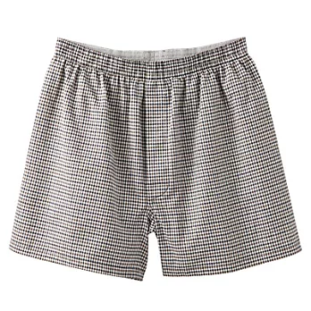 [MUJI 無印良品]男棉布帛平口內褲S棕細格