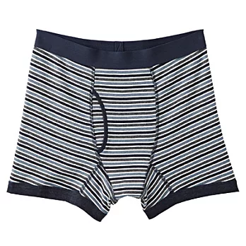 [MUJI 無印良品]男棉單面針織拳擊內褲S藍紋