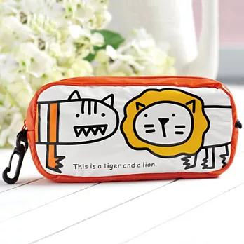 【Picozoo】化妝包/收納包/筆袋 - 虎Tiger &獅子Lion
