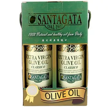 《Santagata》義大利聖塔加經典特級初榨橄欖油1LT 2瓶裝禮盒組