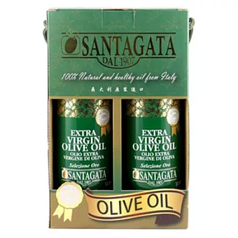 《Santagata》義大利聖塔加精選特級初榨橄欖油1LT 2瓶裝禮盒組