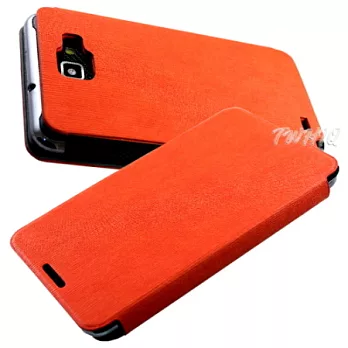 SamsungGalaxy Note N7000 /i9220 立體木紋 超薄側掀(立架式)皮套鮮橙橘