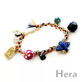 【Hera】玩色世界 編織墜多款甜美物造型手鍊(魅影金)