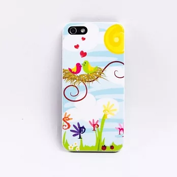 Comma iPhone 5 專用 七彩瓷系列 手機保護背殼愛情鳥