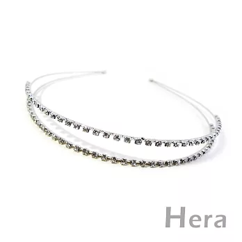 【Hera】星光閃耀 滿鑽雙層簡約造型髮箍(時尚銀)