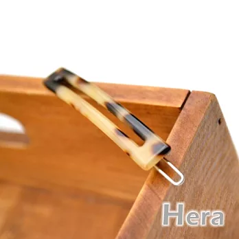 【Hera】簡約美感 豹紋鏤空長方一字造型髮夾/扣夾(淺咖啡)