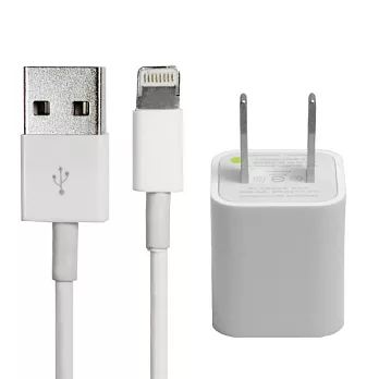 iPhone 5 Lightning USB 線+迷你USB充電器組合(OEM)