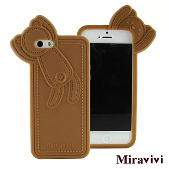 Miravivi iPhone 5 動物狂想曲系列立體熊保護套焦糖棕