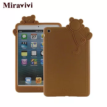 Miravivi iPad mini 動物狂想曲系列立體熊保護套焦糖棕