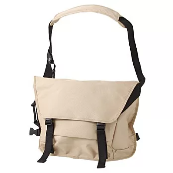 [MUJI 無印良品]撥水加工聚酯纖維郵差包米色