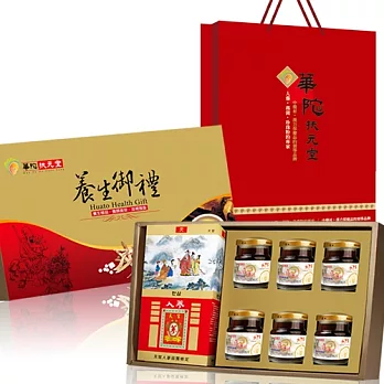 《華陀扶元堂》活力關鍵禮盒組(MSM葡萄糖胺6瓶+高麗蔘茶10包/盒x1)