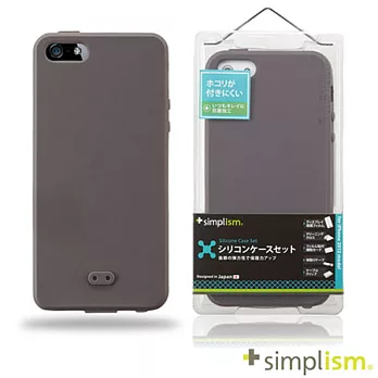 Simplism iPhone5 矽膠保護殼+保護貼咖啡
