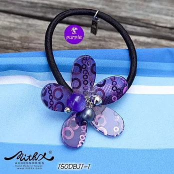 【MITHX】潮流時尚.串珠亮片花髮束紫色