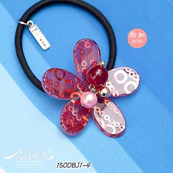 【MITHX】潮流時尚.串珠亮片花髮束粉紅