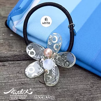 【MITHX】潮流時尚.串珠亮片花髮束白色