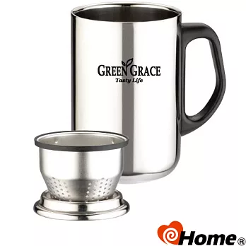 【i-home愛家】典雅品茗 濾網不銹鋼杯(340cc)