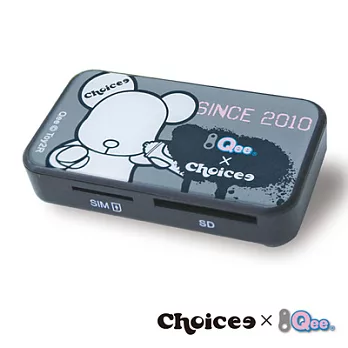 Choicee x Qee 潑墨熊晶片+記憶卡多合一讀卡機