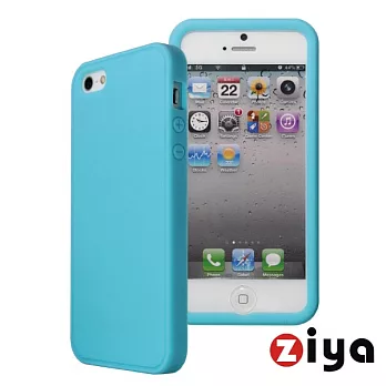 [ZIYA] iPhone 5 矽膠保護套-繽紛炫彩1+1粉藍
