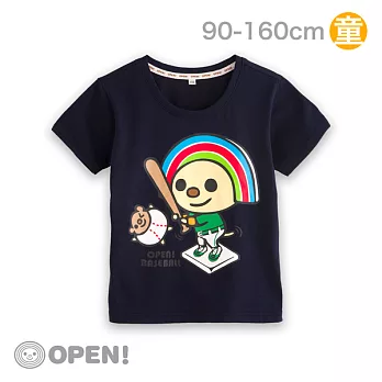 [OPEN小將童裝]涼感系列-OPEN小將天才投手涼感抗UV短袖上衣-100 深藍