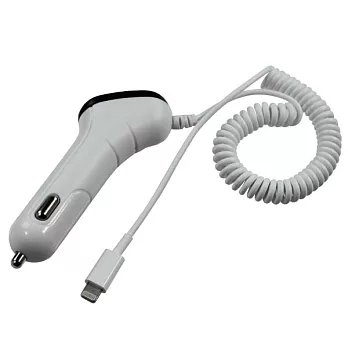 Lighting Cable 專用彈簧線車充-支援USB插孔