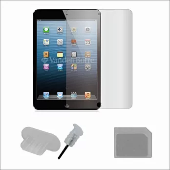 [ZIYA] iPad mini 抗刮保護貼配件組(防塵孔塞+Nano SIM to Micro SIM 轉接卡)