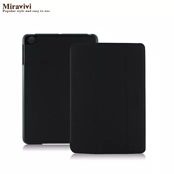 Miravivi Apple iPad mini 經典簡約風薄型可立式側開皮套細編織紋/黑