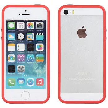 【BIEN】iPhone 5/5S 俏麗亮彩雙色保護框 (紅)