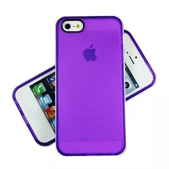 【BIEN】iPhone 5/5S 氣質雙細白邊框軟質保護殼 (紫)