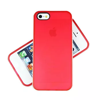 【BIEN】iPhone 5/5S 氣質雙細白邊框軟質保護殼 (紅)