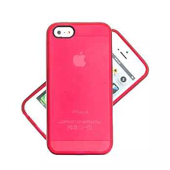 【BIEN】iPhone 5/5S 個性雙細黑邊框軟質保護殼 (紅)