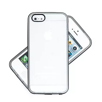 【BIEN】iPhone 5/5S 個性雙細黑邊框軟質保護殼 (白)