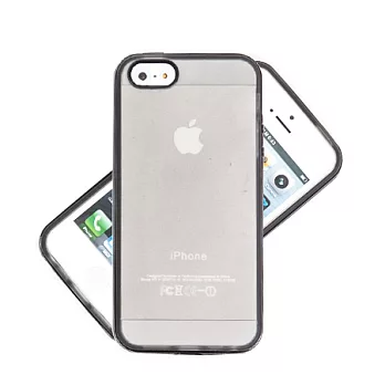 【BIEN】iPhone 5/5S 個性雙細黑邊框軟質保護殼 (黑)
