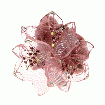 【Haface髮飾】雙子座美眉 楓葉物語 花朵水鑽髮束(粉紅色)